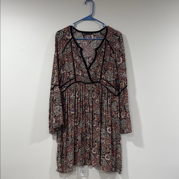American Eagle Outfitters Dresses & Skirts - American Eagle Outfitters Long Sleeve Paisley Dress in Black, Rust, Cream